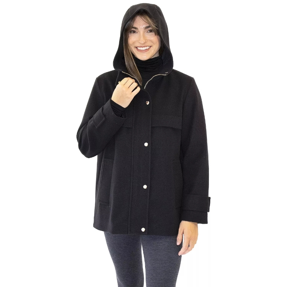 NWT Nine West Black Hooded Jacket XXL
